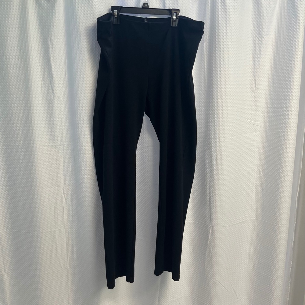 Eileen Fisher Black Italian Fabric Stretch Ponte Knit Straight Leg Large
Pant